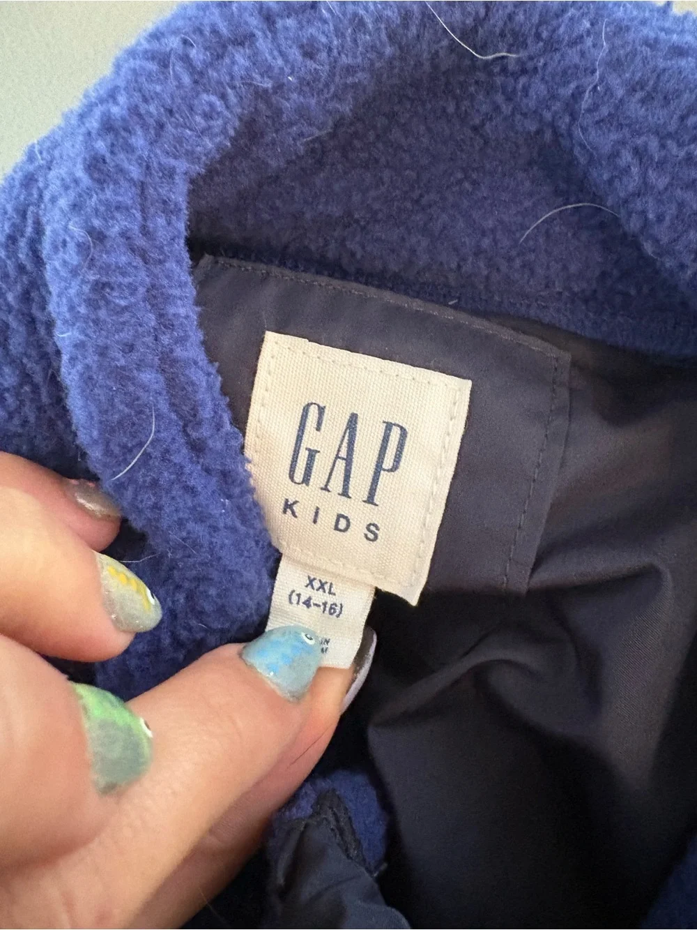 GAP Kids Navy Blue Sherpa-Lined Jacket